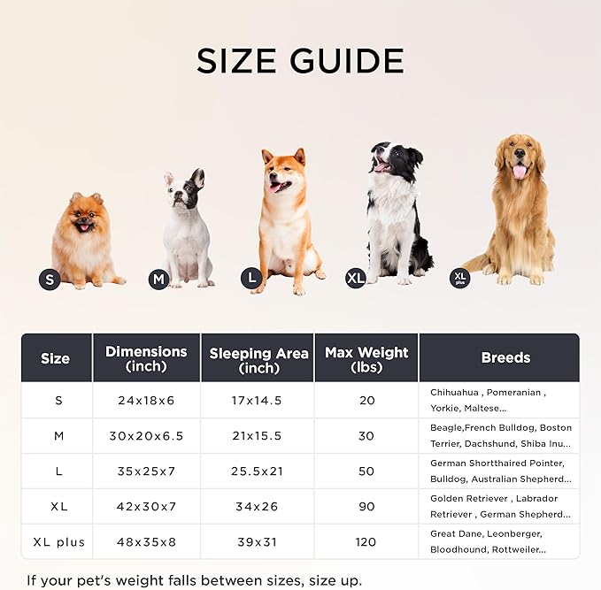 Bedsure Orthopedic Dog Bed for Medium Dogs, Waterproof Memory Foam Medium Pet Beds with Sides, Non-Slip Bottom and Egg-Crate Foam Dog Couch Sofa with Washable Removable Corduroy Cover, Cream