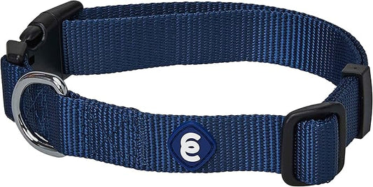 Blueberry Pet Essentials Dog Collar | Adjustable Nylon Dog Collar for Large Dogs | Classic True Navy Dog Collars for Small Dogs | Premium Pet Safety & Style with Secure Leash Attachment