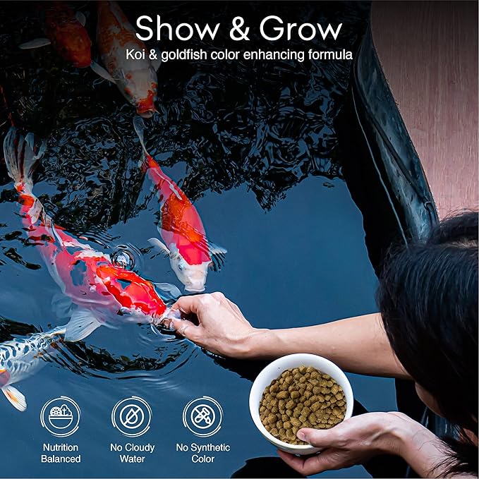 Big Kahuna Koi Fish Food- 45lbs Food – Made in The USA - Floating Pellets – 3/16" - 1/4" Pellet Size – 32% Protein Fish Food – Rich in Nutrients
