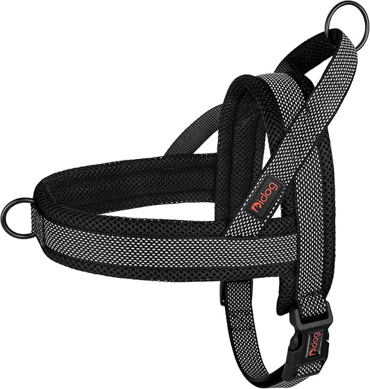 Didog No Pull Dog Harness with Breathable Mesh Padded, Full Reflective & Quick Fit Adjustable Vest Harness, Easy for Training Walking for Small & Medium and Large Dogs (Black, M:Chest 21-26")