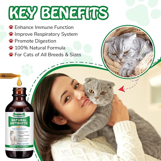 Antibiotics for Cats | Cat Antibiotics | Natural Antibiotics for Cats | Pet Antibiotics | Cat Itchy Skin Relief | Cat Allergy Relief | Cat Antibiotics for Skin Infection | 2 Fl Oz-Chicken Flavour