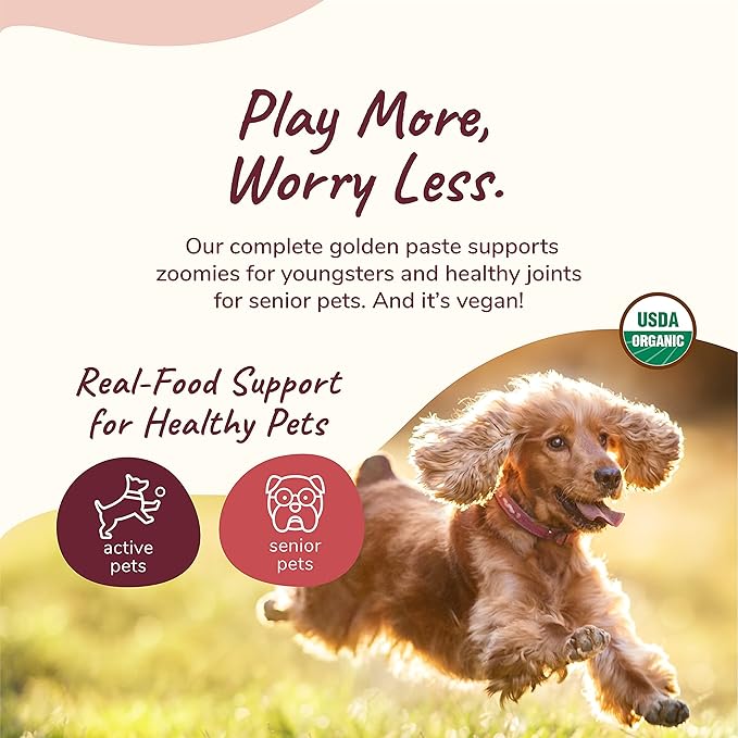 kin+kind Hip+Joint Supplement Dogs & Cats - Vet Formulated Natural Formula with Organic Turmeric, Black Pepper and Coconut- Made in USA - Bundle (3 x 4 oz)