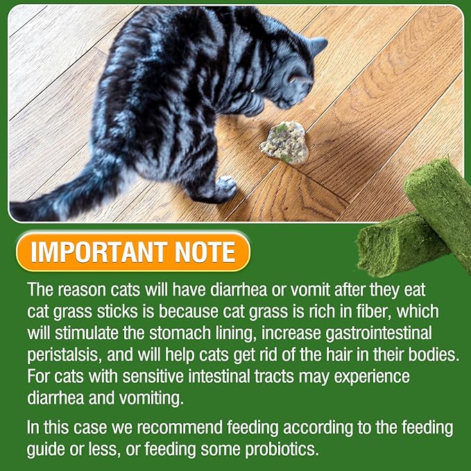 30g Cat Grass Sticks, Delicious Cat Grass Teething Stick Edible Cats Chew Toy Cat Treats Snack for Teeth Cleaning and Hairball Removal