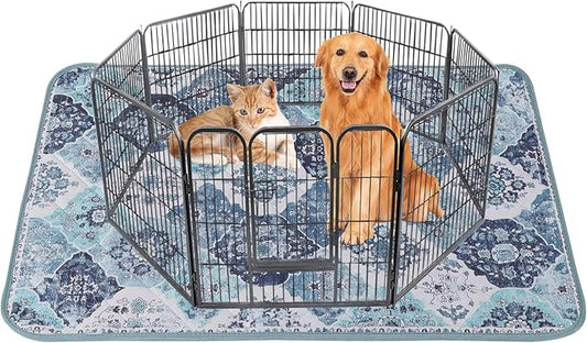 IEUUMLER Washable Pee Pads for Dogs, 1 Pack Reusable Non-Slip Grip, Super Absorbent Waterproof Puppy Pads for Potty Training, Playpen, Crate, Whelping Box EU011 (Blue, 63" x 63")