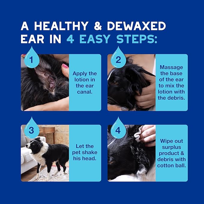 DOUXO® Skin & Coat SPA - Ultra-Safe Dewaxing Ear Cleaner for Dogs and Cats, 4.1 fl oz, Safely Cleans and Dewaxes The Ear, Skin-Friendly Formula