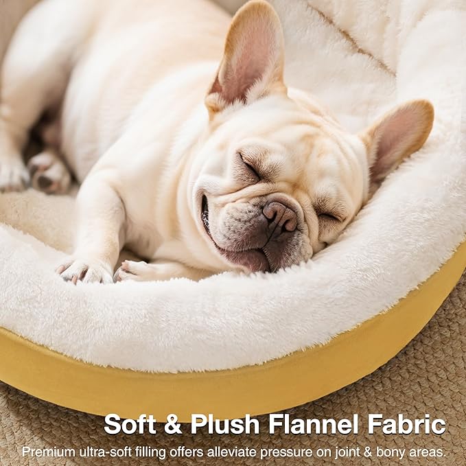 Love's cabin Donut Pet Bed Mat, 30in, Yellow, for Dogs, Soft, Durable, Anti-Slip, Water-Resistant, Washable