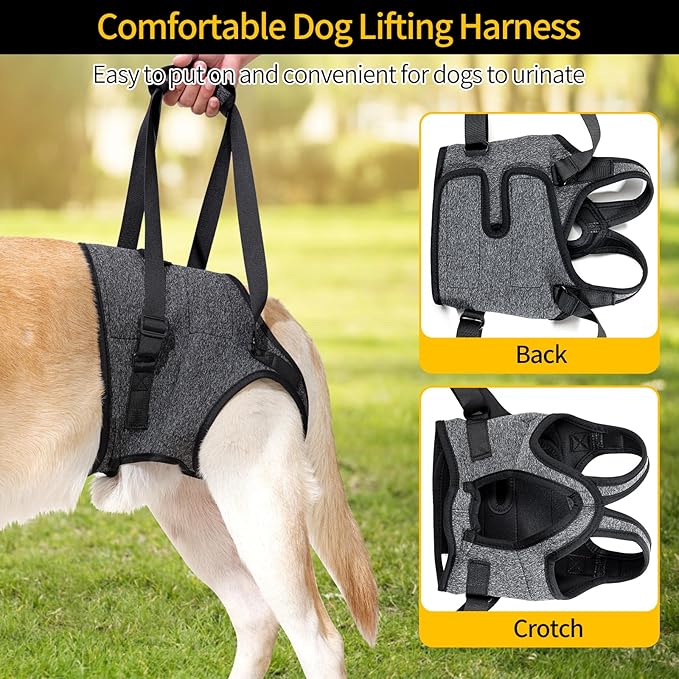 HEYWEAN Dog Sling for Large Dogs Hind Leg Support Harness Ideal for Elderly Injured Arthritic Dogs Provides Rehabilitation Aid for Weak Back Legs Comfortable and Durable Design