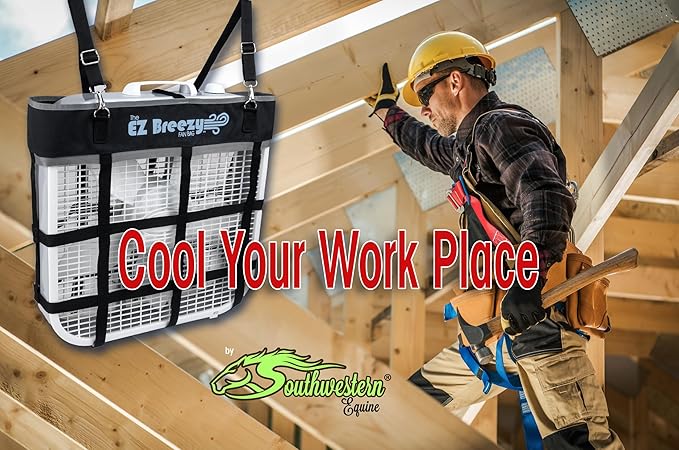 Southwestern Equine EZ Breezy Box Fan Holder, Horse Stall Classic Fan Bag, Stable Supplies, Horse Fan (Black)