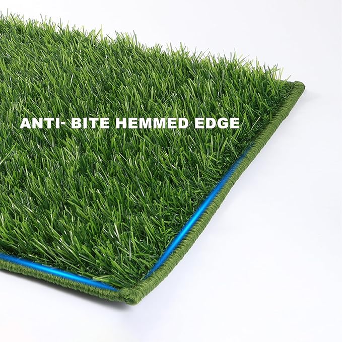 Dog Grass Pad with Tray Extra Large 45”×34”, Dog Potty with Ultra-Absorbent Artificial Grass for Dogs with Hemmed Edge, Pee Pads for Dogs, Realistic, Odor Free Litter Box for Balcony
