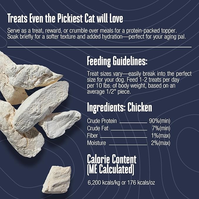 Whole Life Cat Just One Chicken Freeze Dried Cat Treats - Human Grade High Protein Food, Healthy Training Snacks, Freeze Dried Chicken Food Toppers, USA Made Natural Treats - 1 oz (Pack of 1)