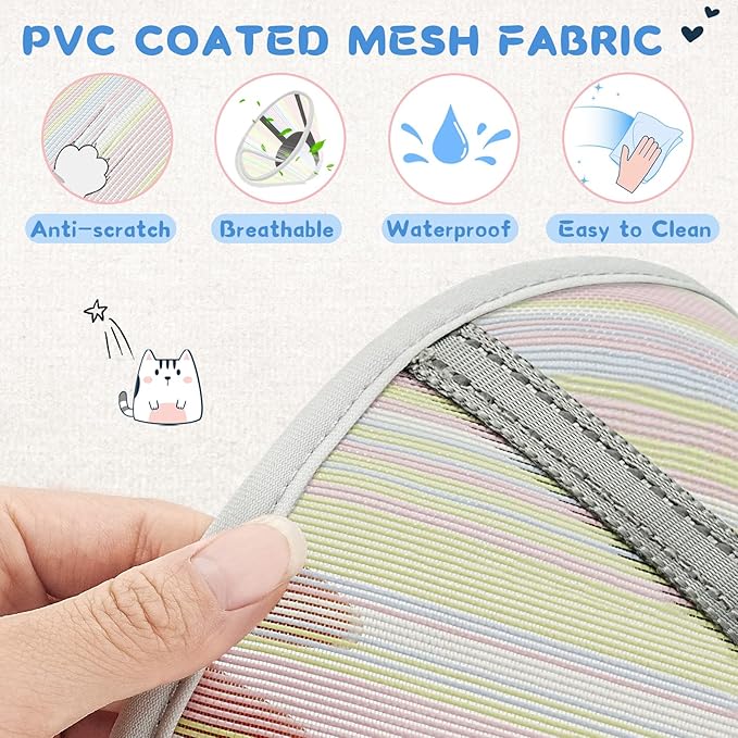 Supet Soft Air Mesh Cat Recovery Cone Alternative for Small Kittens, Lightweight Anti Scratch Head Cone