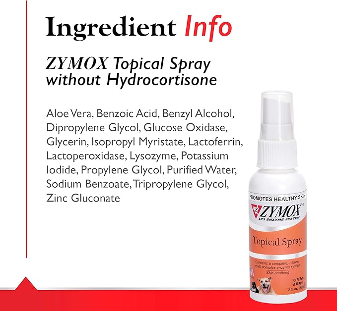 Zymox Pet Spray without Hydrocortisone, 2-Ounce
