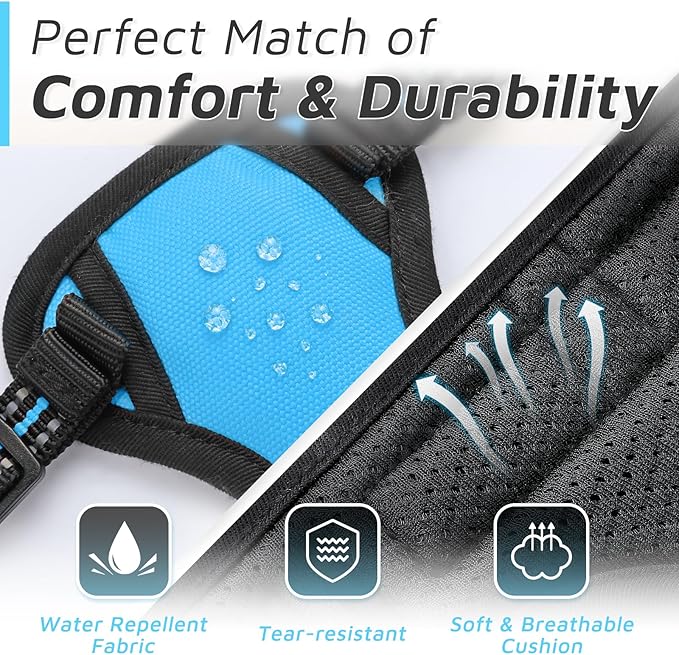 Eagloo Small Dog Harness No Pull, Service Vest with Reflective Strips and Control Handle, Adjustable and Comfortable for Walking, No Choke Pet Harness with 2 Metal Rings, Sky Blue, XS