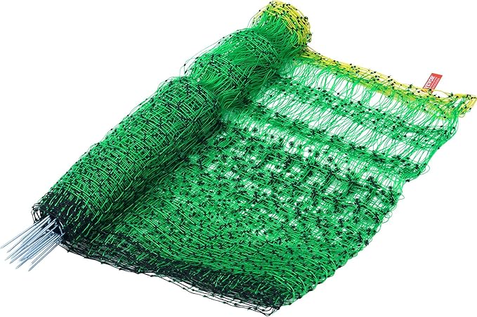 VEVOR Electric Poultry Netting, 48" H x 168' L, PE Net Fencing Kit with Posts & Double-Spiked Stakes, Utility Portable Mesh for Chickens, Ducks, Geese, Rabbits, Used in Backyards, Farms, and Ranches