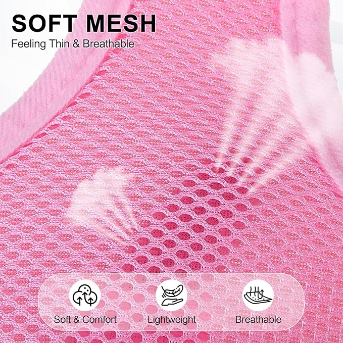 BINGPET No Pull Dog Harness,Soft Mesh Breathable All Weather Vest Harness,Safety Protection Design Durable Adjustable Step-in Easy Walk Dog Harness for Small Medium Large Dogs(LightPink,XL)