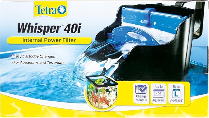 Tetra Whisper Internal Filter 20 To 40 Gallons, For Aquariums, In-Tank Filtration With Air Pump