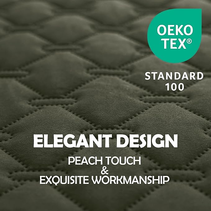 gogobunny 100% Double Sided Waterproof Dog Blanket Soft Pet Bed Cover Reversible Protect Furniture Couch Sofa Car for Puppy Large Dog Cat (Dark Olive/Light Olive, 82x82 Inch (Pack of 1))