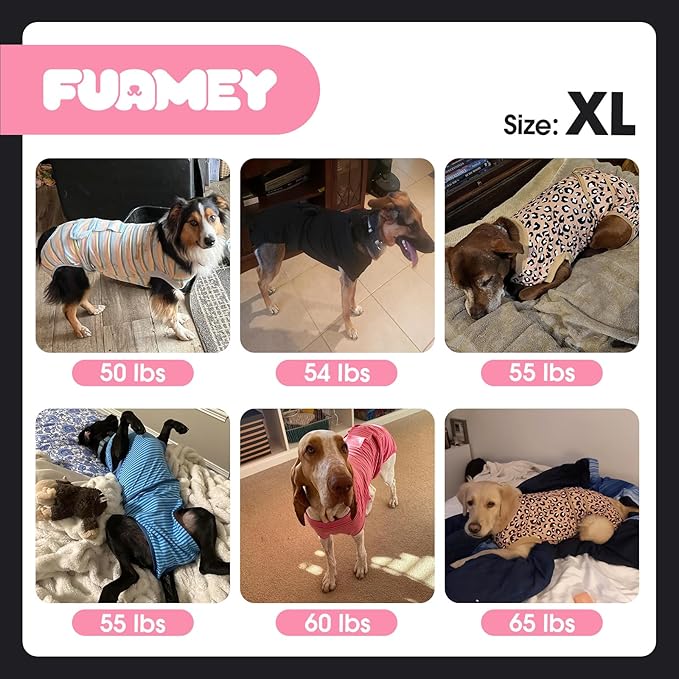 FUAMEY Dog Recovery Suit Male,Dogs Surgery Neuter Suits Puppy Spay Shirts for Female Protect Dog's Skin Anti Licking Abdominal Wounds Doggie Onesie Pet Bodysuit Alternative to Cone Orange XL