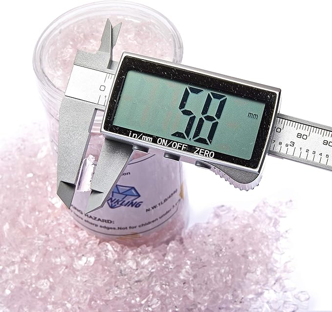 TWINKLING High Luster Fire Glass Gravel Stone Glitter,Broken Glass,Fire Gems Chips,Crushed Glass for Fire Pit Crafts Resin Art Aquarium Garden Decoration,3-6mm,1-Pound Jar (Pink)