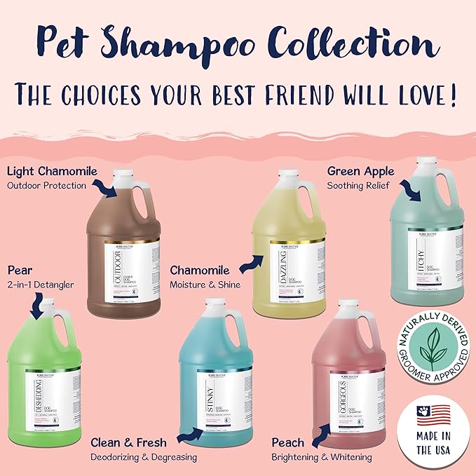 Bobbi Panter Gorgeous Dog Shampoo for Natural Brightening & Whitening, Naturally Derived Ingredients, Tear-Free, Salt-Free, Paraben-free, pH-Balanced, Peach Scent, 20:1 Concentrated Formula, 13 oz