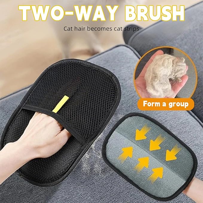 Pet Hair Removal Glove for Cats & Dogs, Upgrade Efficient Grooming Gloves for Pet Hair, Electrostatic Pet Hair Remover for Hair Removal, Reusable Pet Hair Remover Glove (4pcs)