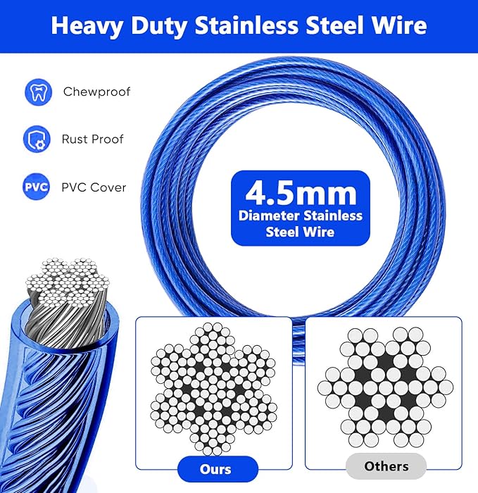 Heavy Duty Dog Tie Out Cable and Stake,30FT Rust Proof Dog Tether Leads for Yard,360°Swivel Spiral Dogs Stake&Chain Up to 200 lbs, Ground Anchor for Outdoor Beach Camping