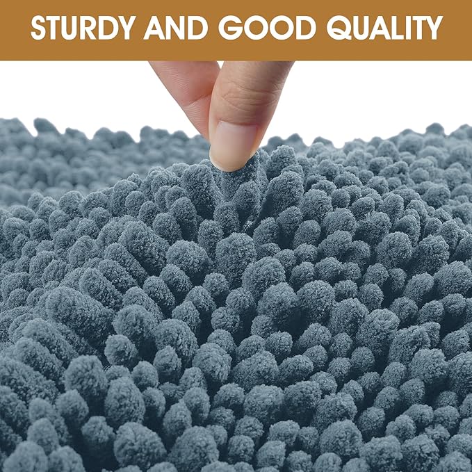 IM HOME 48" x 38" Dusty Blue Dog Door Mats for Muddy Paws, Chenille Absorbent Dog Mat, Non Slip Heavy Mud Mat for Dogs, Soft Pet Bed Mat for Entryway, Mud Paws, Inside Floor