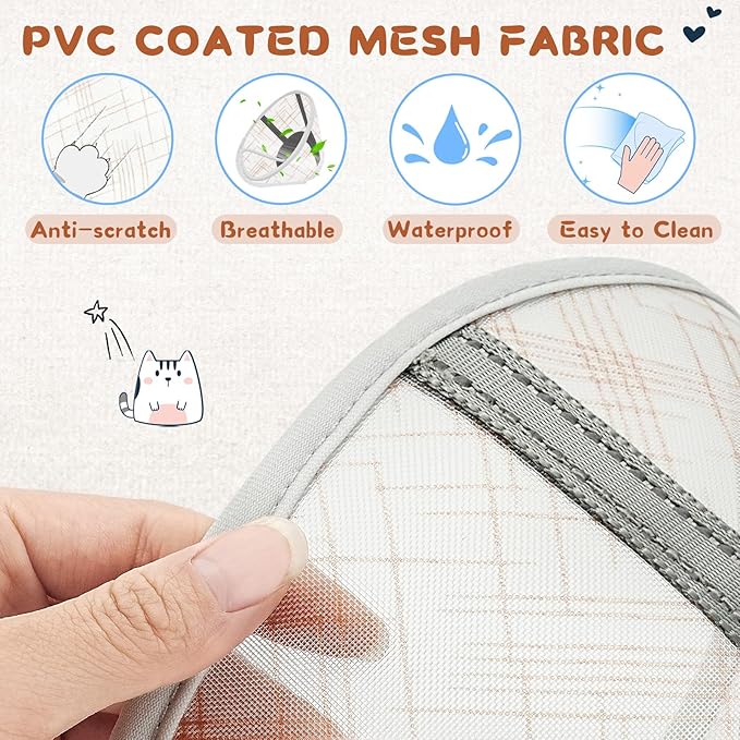 Supet Cat Cone Collar Soft, Air Mesh Recovery Collar to Stop Licking, Breathable Neck Cone Alternative for Small Kitten, Lightweight Cat Head Cone Anti Scratch (S)