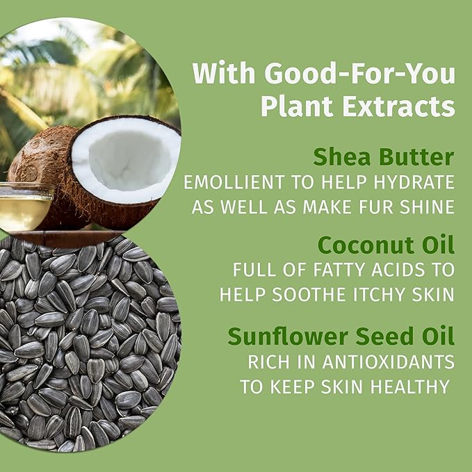 Hempz New Pet Shampoo, Deodorizing wash for Smelly Dogs or Cats, Tropical Coconut Scent, Dog & Cat Shampoo 17 oz.