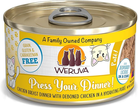 Weruva Classic Cat Paté, Press Your Dinner with Chicken, 3oz Can (Pack of 12)