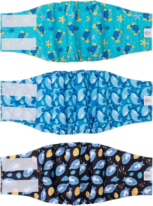CuteBone Belly Band for Dogs Male Reusable Diapers Washable Wrap DM36M