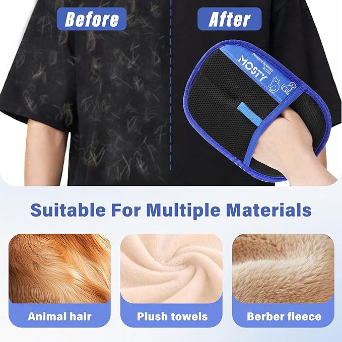 Pet Hair Removal Glove,Double Sided Electrostatic, Reusable Cat & Dog Hair Remover Mitt for Furniture, Couch, Carpet, Car Seat, Quick Cleaning Grooming Glove,1Pcs