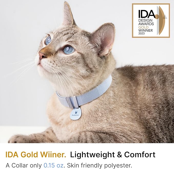 Safety Cat Collar Pro - U.S. IDA Gold Awarding Design, Elastic Quick Release Cat Collar with Buckle Non Breakaway - Lightweight for Kitten All Small Large Cats (Midnight Black, M 7.9-15.7")