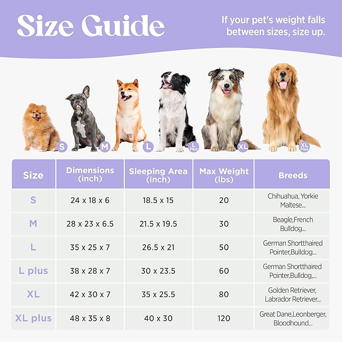 LE SURE Cute L-Plus Dog Beds, Orthopedic Waterproof Large Pet Bed with Sides, Non-Slip Bottom and Egg-Crate Foam Dog Couch Sofa with Washable Removable Cover, Beige