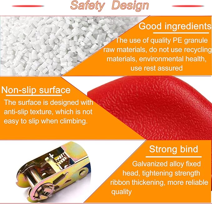 KINSPORY 16PC Tree Climbing Holds and 6pc Tree Ratchet Straps Climber Kit, Oversized Pig Nose Climb Rock Holds Kit for Outdoor Ninja Warrior Obstacle Course Training