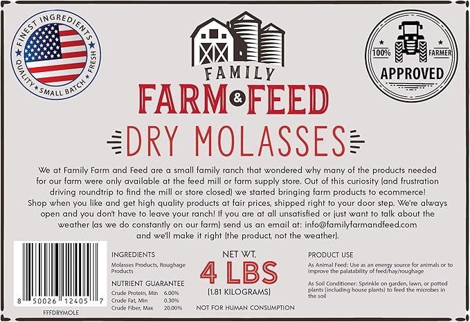 | Dried Molasses Food | Soil and Pet | Young and Adult | Granular | 4 Pounds