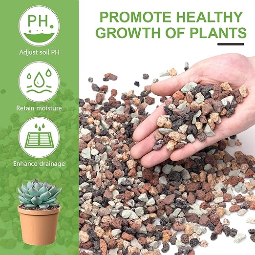 2.5lbs Small Rocks for Terrarium, Planters Drainage, 1/5 Inch Lava Rock for Bonsai Tree, Decorative Gravel for Succulents, Bamboo, Cactus, Mixed Color