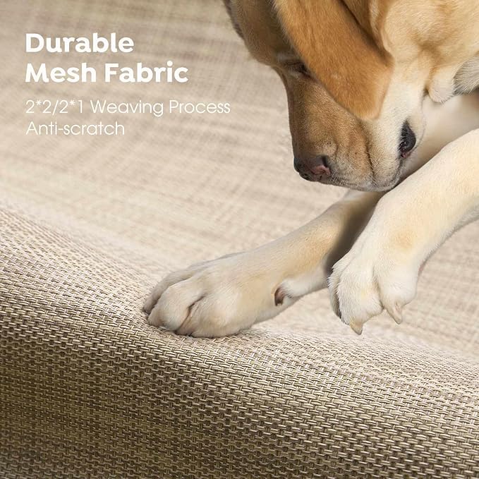 Veehoo XXL Outdoor Elevated Dog Bed, Raised Dog Cot for Extra Large Dogs, Cooling Washable Waterproof Pet Hammock Beds with Slope Headrest, Breathable Mesh and Sturdy Frame, XX-Large, CWC2204