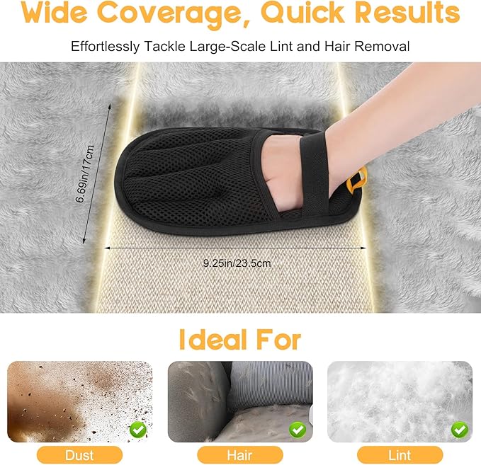 Pet Hair Remover, 2025 Upgrated Five-Finger Electrostatic Pet Hair Removal Gloves, Cat & Dog Hair Remover for Couch, Furniture,Clothing, Animal Fur Removal Tool, Cat Grooming Gloves-1PCS