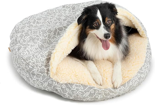Snoozer Luxury Cozy Cave Pet Bed, Wag Collection, Small - Ramey Gray