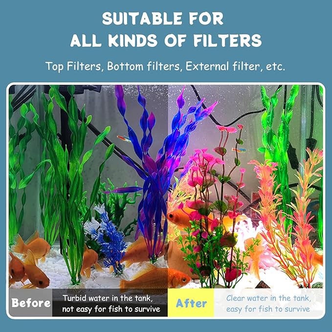 SHIGATSU Aquarium Filter Media, 15 Pack Aquarium Ceramic Bio Filter Media for Saltwater and Freshwater Pond Fish Tank