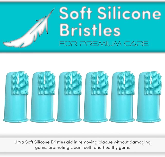 H&H Pets Dog Finger Toothbrushes - Professional Pet Finger Dental Brush Set for Dogs Puppies Cats, Soft Bristles, Size Large 8 Count