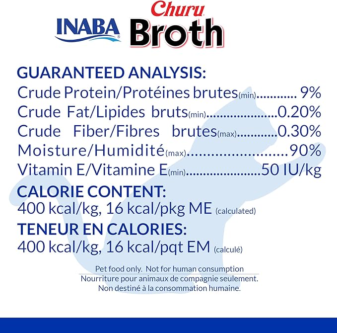 INABA Churu Broth for Cats, Side Dish Pouch, 1.4 Ounces per Pouch, 12 Pouches, Chicken & Seafood Variety