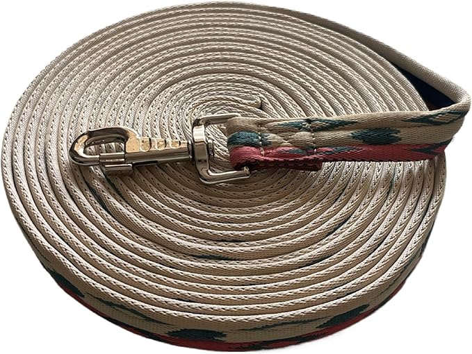 Premium Horse Training Lunge Line with Alloy Trigger Buckle for Accurate Equestrian Training of 26 Foot (8 Meters)
