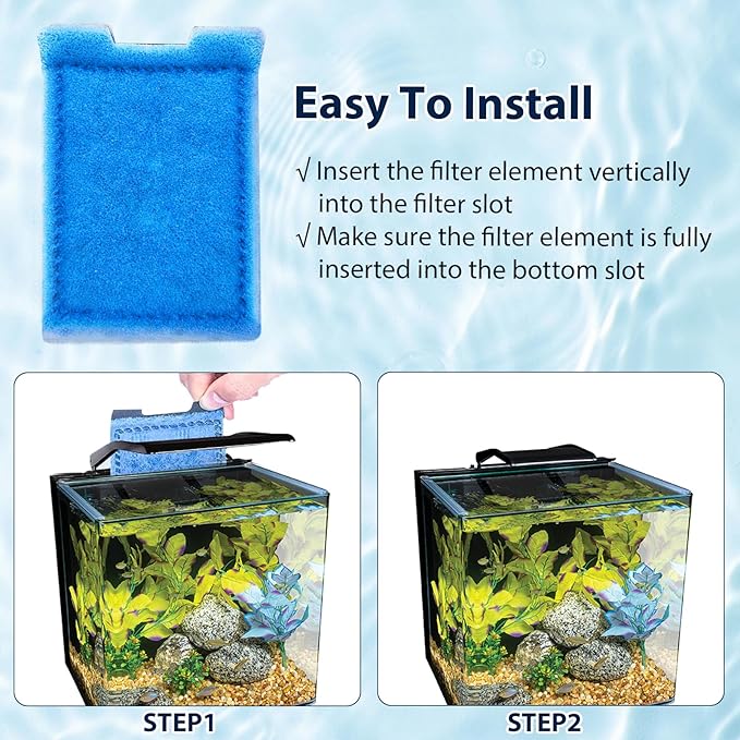 8 Pack Fish Tank Rite-Size Z Filter Cartridges Compatible with MarineLand Aquarium Eclipse Filtration Systems & Hidden Filtration System, and Fit for MarineLand Ailhouette & Portrait Filtration System