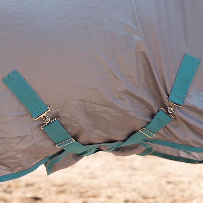 Horse Fly Sheet with Detachable Neck Cover & Belly Wrap, Adjustable Fly Sheet for Horses, Ventilated Airflow Mesh Equine Cooling Summer Flysheet Grey 66