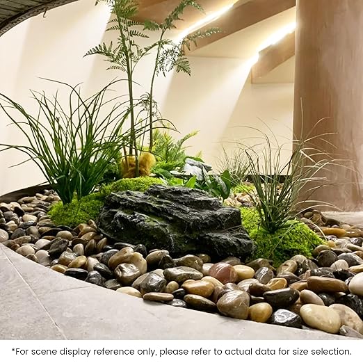 SIDONG 10 lbs Mixed River Rocks, 1.2-2 Inches Highly Polished Pebbles for Indoor Plants, Aquarium Rocks Used in Fish Tank, Decorative Stones for Plants, Vases, Home Décor, Crafting, Garden Landscaping