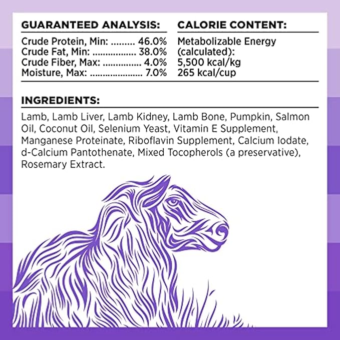 BIXBI Rawbble Freeze Dried Dog Food, Lamb Recipe, 12 oz - 97% Meat and Organs, No Fillers - Pantry-Friendly Raw Dog Food for Meal, Treat or Food Topper - USA Made in Small Batches