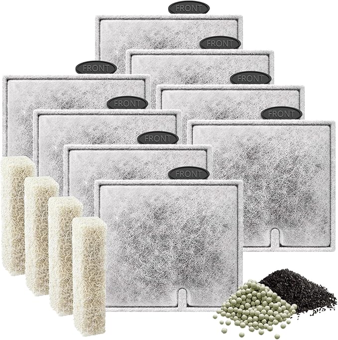 8 Pack Medium Filters Cartridges Compatible with Aqueon Fish Tank Filter Cartridges Compatible with Aqueon QuietFlow LED PRO Power Filter Size 10/Power Filter Size 10/E Internal Power Filter Size 20
