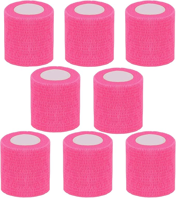 Self Adhesive Bandage Wrap,2 Inch Pink Breathable Elastic Cohesive Bandages, Vet Wrap Sports Tape Bulk for First Aid Supplies, Wrist Sprains Protection